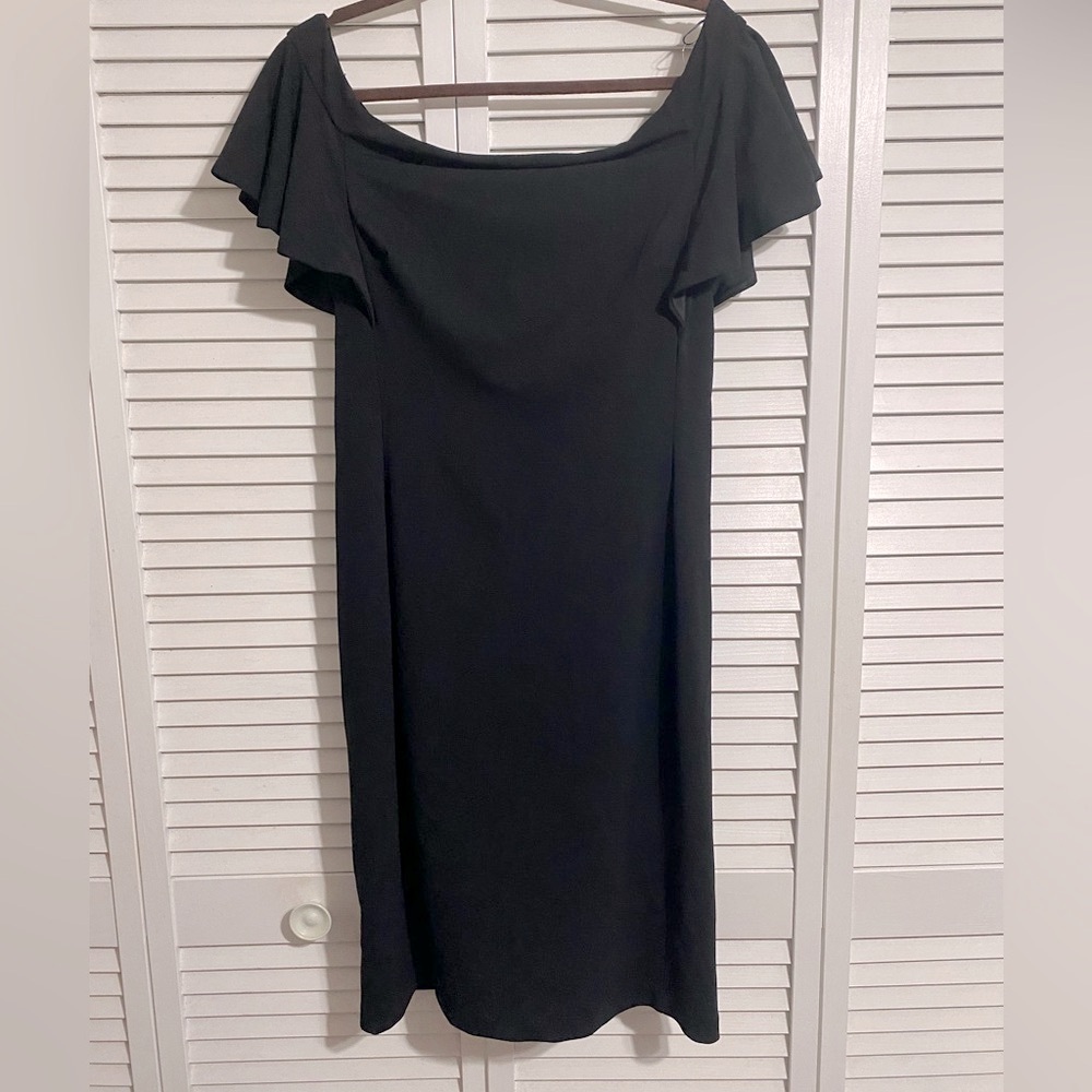 Alton Gray Black Off-Shoulder Dress